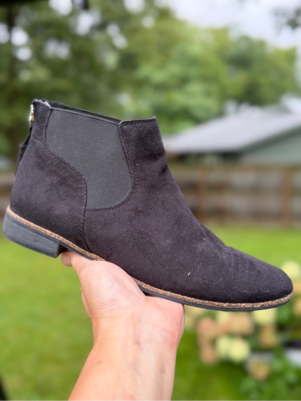 Dr. Scholl's Resource Black Suede Chelsea Ankle Booties Womens Size 7M Comfort